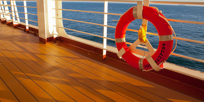 Cruise Ship Deck with Emergency Life Saver